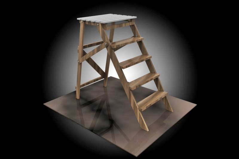 人字梯结构3D图纸 igs格式